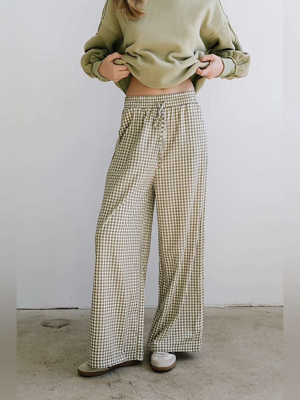 Bohme Ada Gingham Wide Leg Pants
